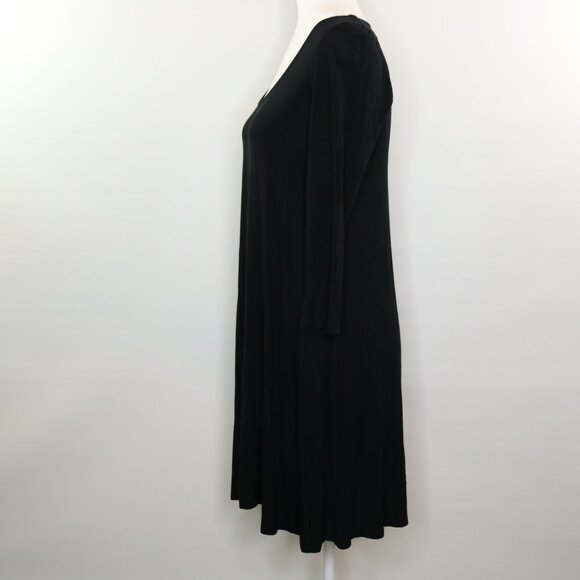 Lulus Twirl Power Black Swing Dress Stretch Soft - Picture 3 of 10